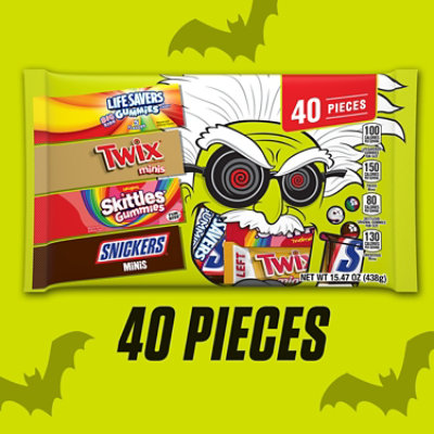 SNICKERS SKITTLES Gummies TWIX & LIFE SAVERS Gummies Halloween Candy - 40 Count - Image 3