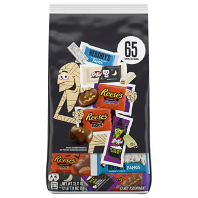 Hersheys Kit Kat And Reeses Assorted Flavored Snack Size Halloween Candy Multipack -65-33.11 Oz - Image 3