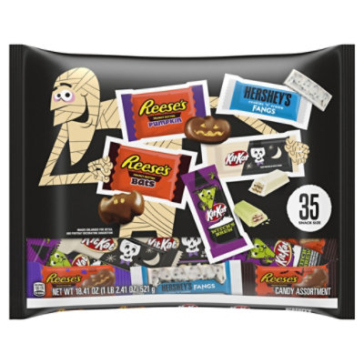 Hersheys Kit Kat And Reeses Assorted Flavored Snack Size Halloween Candy Multipack - 35-18.41 Oz - Image 3