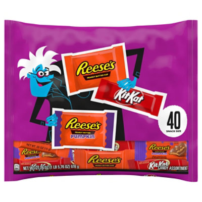 Kit Kat And Reeses Assorted Milk Chocolate Snack Size Halloween Candy Multipack - 40-21.76 Oz - Image 3