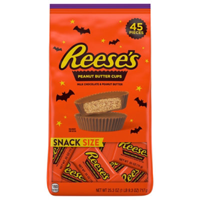 Reeses Milk Chocolate Snack Size Peanut Butter Cups Halloween Candy Bag Multipack - 45-25.3 Oz - Image 3