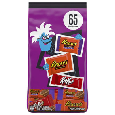 Kit Kat And Reeses Assorted Milk Chocolate Snack Size Halloween Candy Multipack - 65-35.93 Oz - Image 3