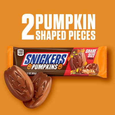 SNICKERS Pumpkins Chocolate Halloween Candy Bars Share Size - 2.2 Oz - Image 2