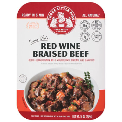 Three Little Pigs Sous-vide Red Wine Braised Beef 16 Oz - 16 OZ - Image 2