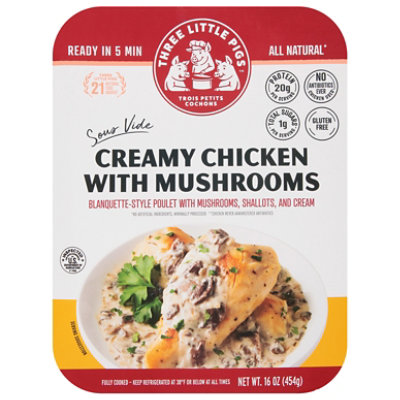 Three Little Pigs Sous-vide Creamy Chicken With Mushrooms - 16 OZ - Image 3