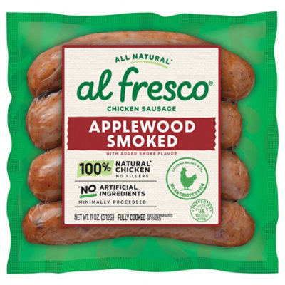 Alfresco Applewood Smoked Chicken Sausage Fully Cooked 11 Oz 4 Count - 11 OZ - Image 3