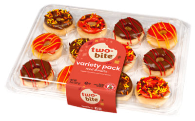 Two-bite Fall Assorted Mini Donut 12 Count, 8 Ounces - 8 OZ - Image 1