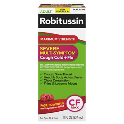 Robitussin Severe Cold & Flu Cf 8oz - 8 FZ - Image 1