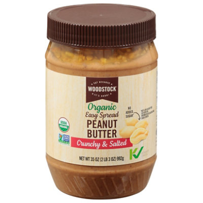 Woodstock Easy Spread Peanut Butter Crunchy Salted - 35 OZ - Image 3