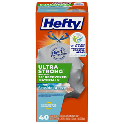 Hefty Ultra Strong Coastal Plastic Drawstring Tall Kitchen Bags Wastebags 13 Gallon - 40 CT - Image 3