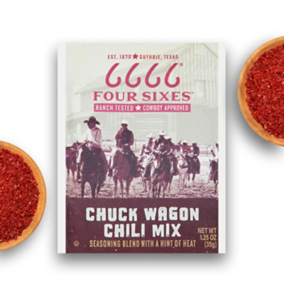 Four Sixes Seasoning Chuck Wagon Chili Mixnd With A Hint Of Heat 1.25oz - 1.25 OZ - Image 1