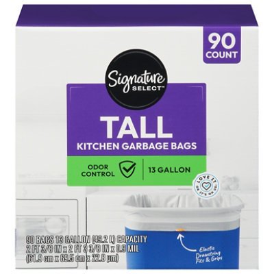 Signature Select Bag Tall Kitchen With Drawstring 13 Gallon 90 Ct - 90 CT - Image 2