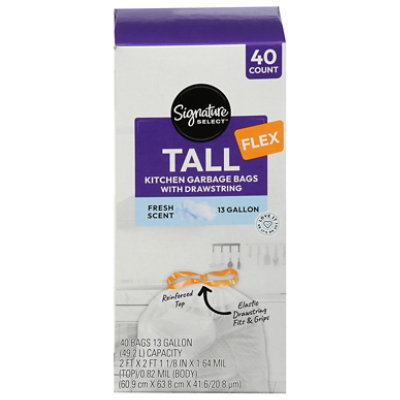 Signature Select Bags Tall Kitchen Fresh Scent 13 Ga 40 Ct - 40 CT - Image 1