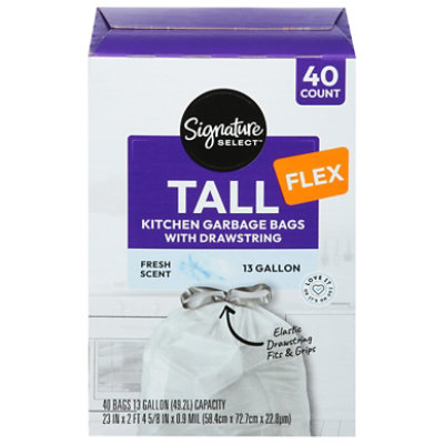 Signature Select Bags Tall Kitchen Fresh Scent 13 Ga 40 Ct - 40 CT - Image 1