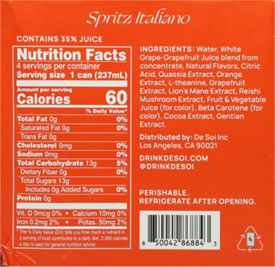 De Soi Spritz Italiano Aperitif Non-alcoholic 4-237 Ml - 4-237ML - Image 5