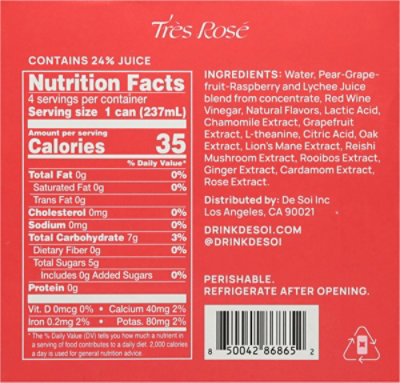 De Soi Tres Non-alcoholic Rose Aperitif 4-237 Ml - 4-237ML - Image 5