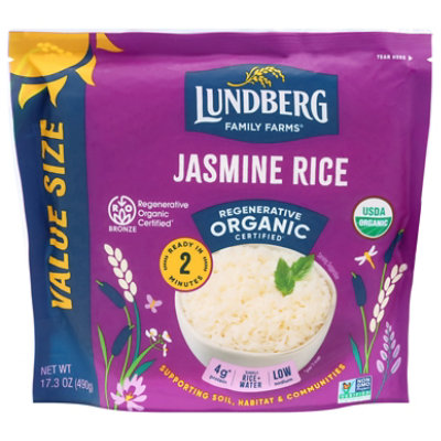 Lundberg Jasmine Rice Regenerative Organic Ready in 2 Minutes - 17.3 Oz