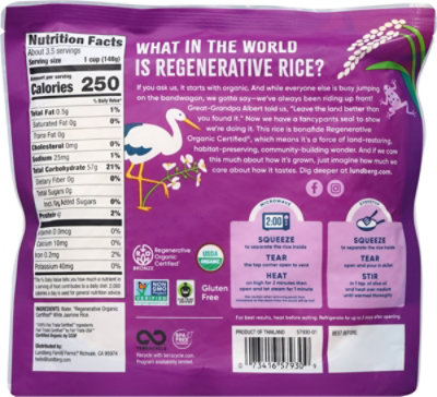 Lundberg Jasmine Rice Regenerative Organic Ready in 2 Minutes - 17.3 Oz - Image 6