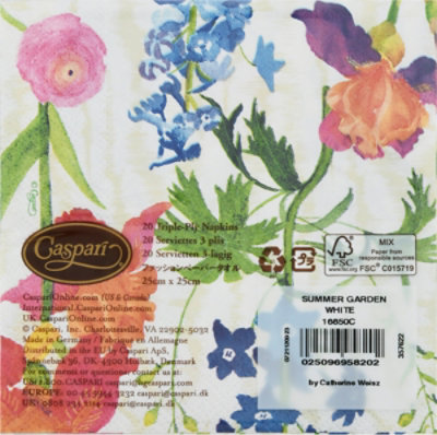 Summer Garden White Cocktail Napkin - EA - Image 4