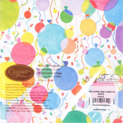 Balloons And Confetti White Luncheon Nakin - EA - Image 4