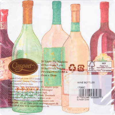 Wine Bottles Cocktail Napkin - EA - Image 4