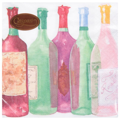 Wine Bottles Cocktail Napkin - EA - Image 1