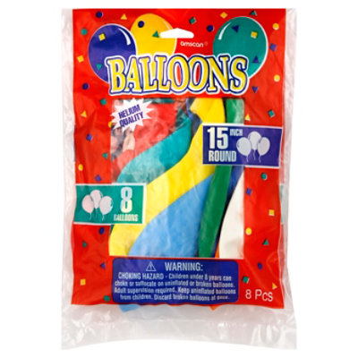 Balloons  15in Round Astd - EA - Image 1