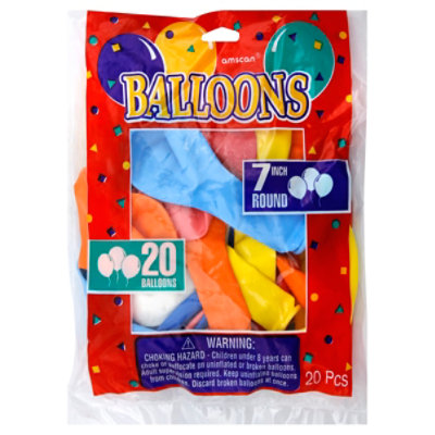 Balloons  7 In Round Astd - EA - Image 1