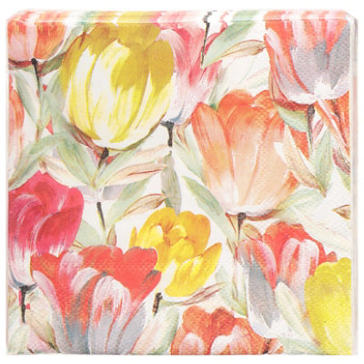 Pretty Tulips Napkin Beverage - 1 CT - Image 3