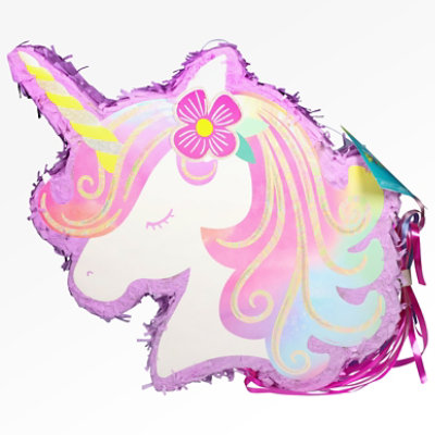 Unicorn Outline Pull Pinata - Each - Image 1