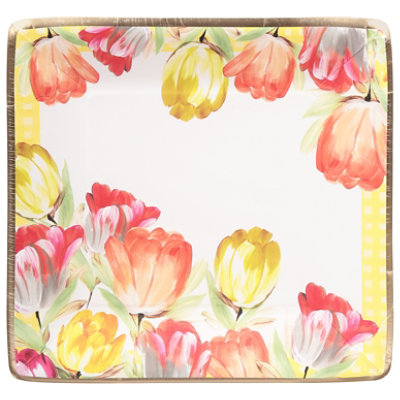 Pretty Tulips Plate Dinner Square - 1 CT - Image 3