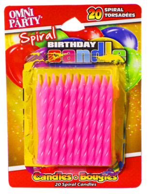 Omni Birthday Candles Pink - 20 Count - Image 1