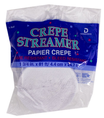 Omni Streamer White Crepe 81 Feet - Each - Image 1