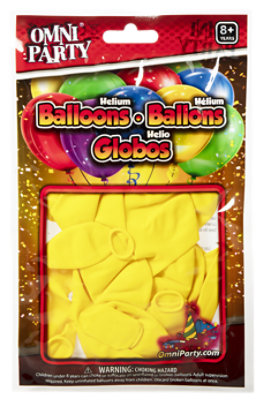 Omni Balloons Helium Yellow - 18 Count - Image 1