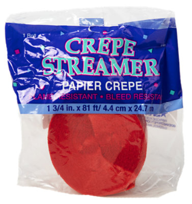 Omni Streamer Red Crepe 81 Feet - Each - Image 1