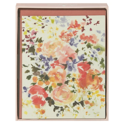 Loose Watercolor Florals Notecard-boxed-blank-12ct - EA - Image 3