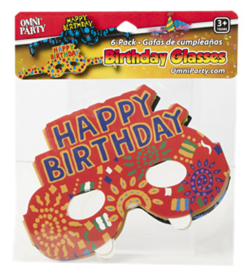 Omni Glasses Happy Birthday - 6 Count - Image 1