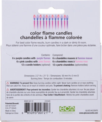 12 Count Pink & Purple Birthday Candles - 12 CT - Image 4