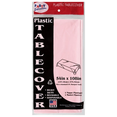 Table Mate Party Expressions Pink Plastic Tablecover 54 x 108 In - Each - Image 2