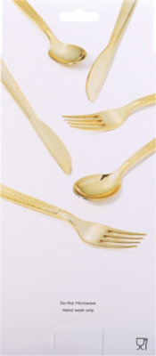 Signature Select Cutlery Assorted Hammered Gold - 24 Count - Image 5
