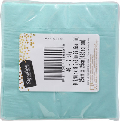 Signature SELECT Spa Blue Beverage Napkins 40 Count - Each - Image 5