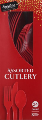Signature SELECT Red Assorted Cutlery - 24 Count - Image 2
