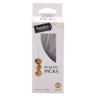 Signature Select Plastic Picks Clear 4.5 Inch - 50 Count - Image 4