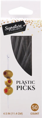 Signature Select Plastic Picks Clear 4.5 Inch - 50 Count - Image 2