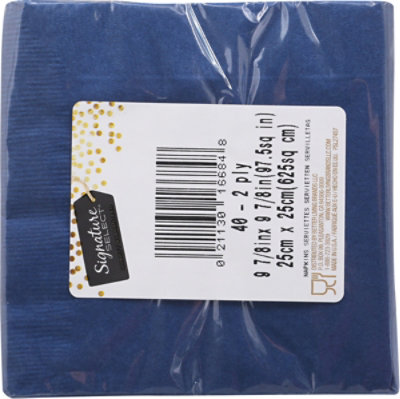 Signature SELECT Navy Blue Beverage Napkins - 40 Count - Image 5