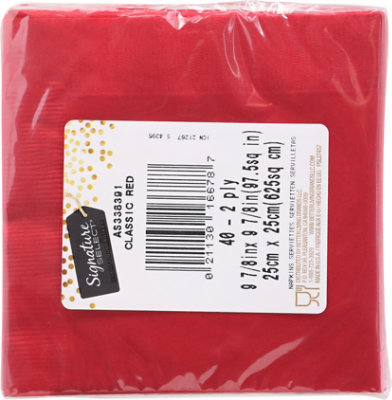 Signature SELECT Red Beverage Napkins - 40 Count - Image 5