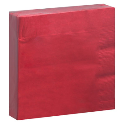 Signature SELECT Red Beverage Napkins - 40 Count - Image 1