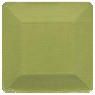 Caspari Grosgrain Border Moss Green Salad Plate - 8 CT - Image 2