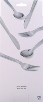 Signature Select Cutlery Assorted Hammered Silver - 24 Count - Image 4