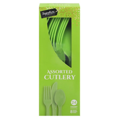 Signature SELECT Assorted Fresh Green Cutlery - 24 Count - Image 4
